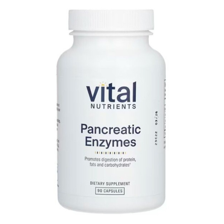Enzime pancreatice, Vital Nutrients, 90 capsule, fără lactoză, 1000 mg