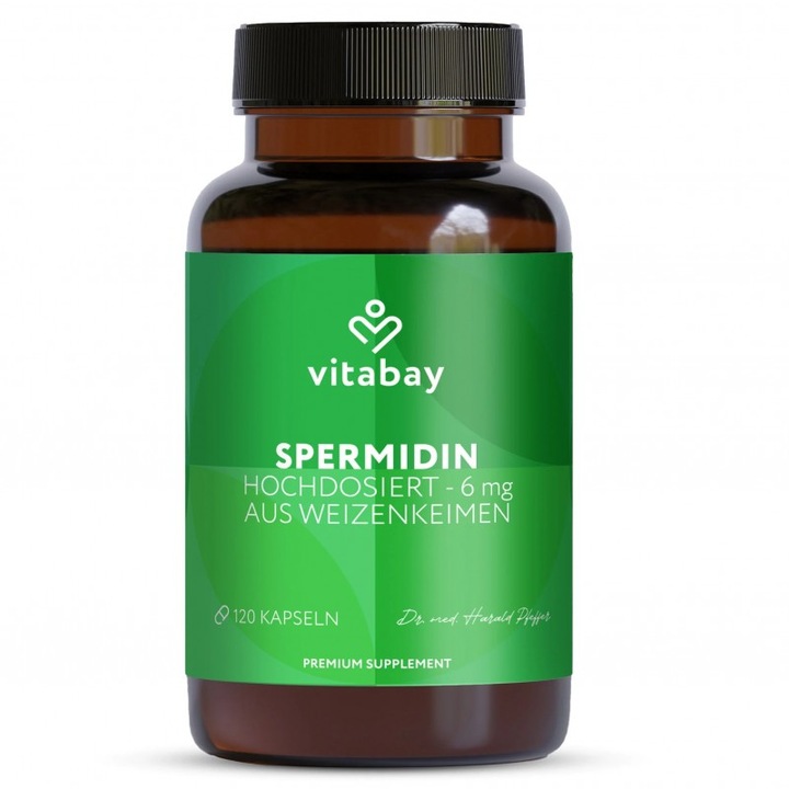 Spermidin 6 mg, Vitabay, set 120 capsule, vegan, 400 mg extract de germeni de grau