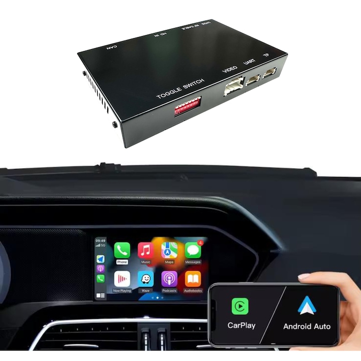 Modul Wireless CarPlay si Android Auto Mercedes Clasa A, B, C, CLA, CLS, E, GLA, GLK ML, SLK sistem NTG 4.5/4.7, Youtube Video, Waze, Plug And Play, USB, 12V