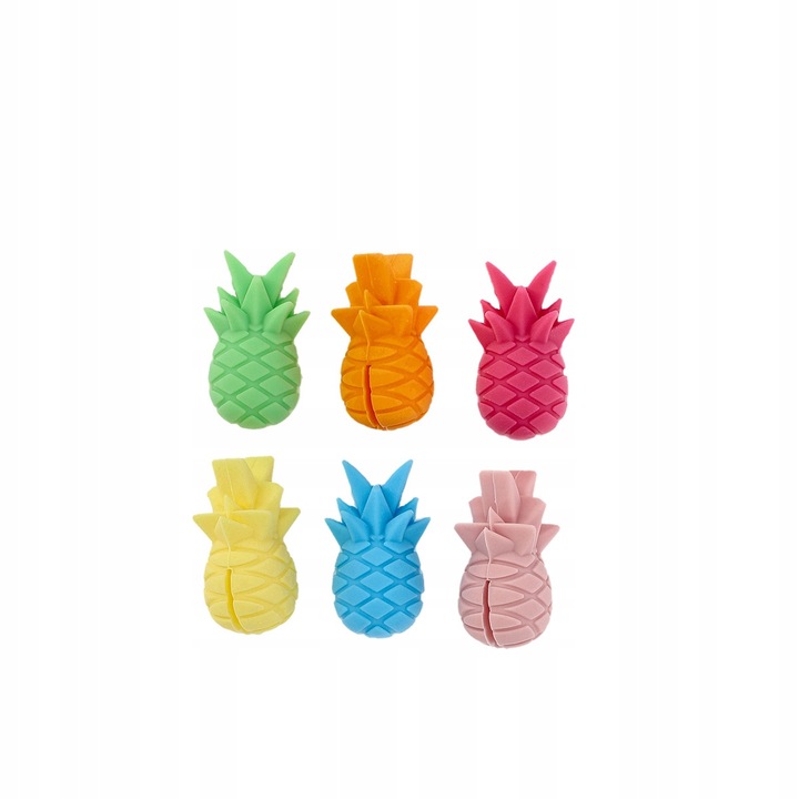 Set etichete pentru pahare Homla RITHI SUMMER, 6 buc, ananas, multicolor, silicon