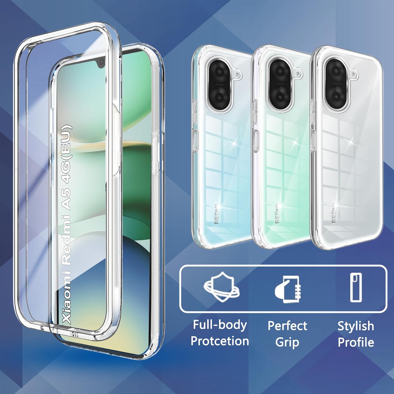 Husa 360 compatibila cu Xiaomi Redmi A5 171mm - V2 Transparent fata si spate