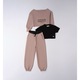 Trening pentru fete Sarabanda, hanorac cu text imprimat, pantaloni cu talie elastica, roz, 170-176 cm