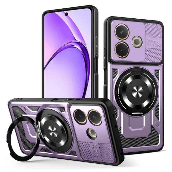 Husa Upzz® CamProtect Magnetic Pentru Oppo A5 Pro 4G / A5 Pro 5G, Materiale Premium, AntiShock, Mov