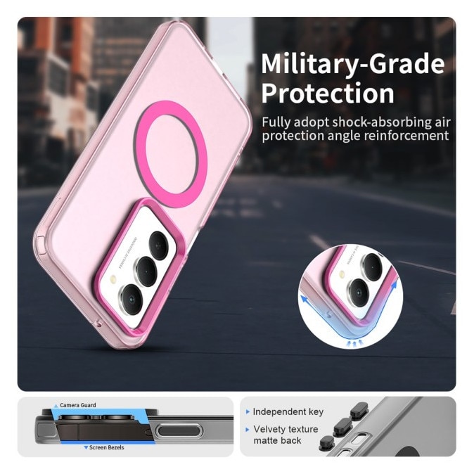 Husa Upzz® Tech Candy Pentru Xiaomi Redmi 15 4G / 5G Tehnologie Magsafe, Protectie La Camera si Colturi, Roz