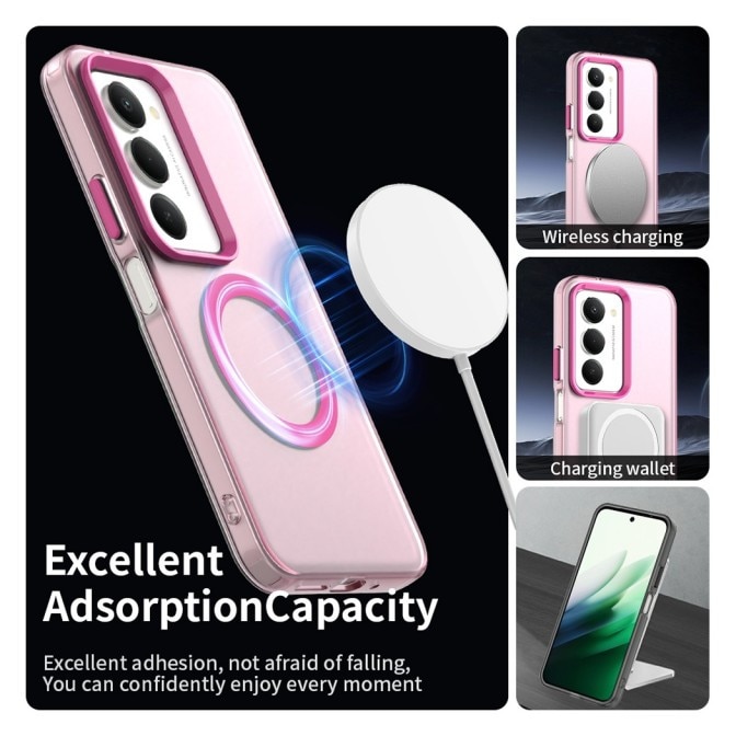 Husa Upzz® Tech Candy Pentru Xiaomi Redmi 15 4G / 5G Tehnologie Magsafe, Protectie La Camera si Colturi, Roz