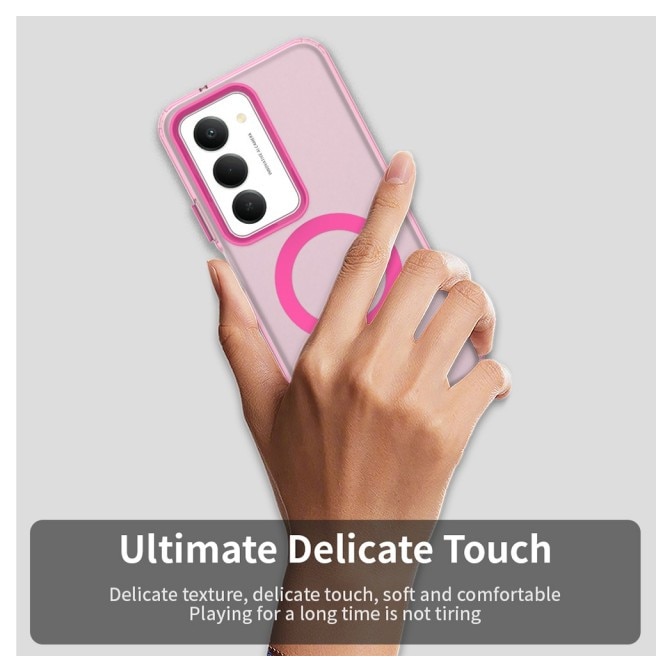Husa Upzz® Tech Candy Pentru Xiaomi Redmi 15 4G / 5G Tehnologie Magsafe, Protectie La Camera si Colturi, Roz