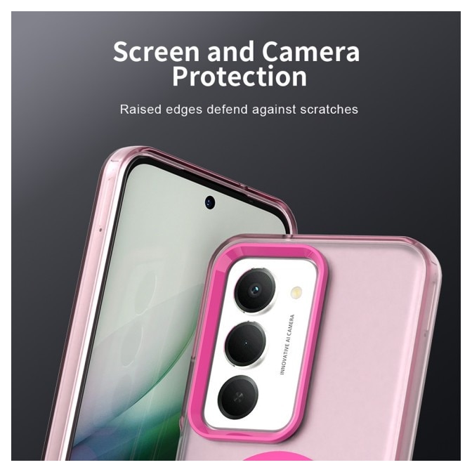 Husa Upzz® Tech Candy Pentru Xiaomi Redmi 15 4G / 5G Tehnologie Magsafe, Protectie La Camera si Colturi, Roz