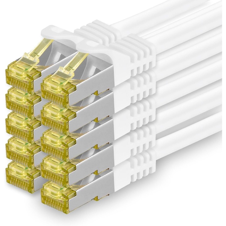 Cablu rețea 1aTTack.de Cat.7 SFTP, 10 Gb/s, Alb, 0.25m