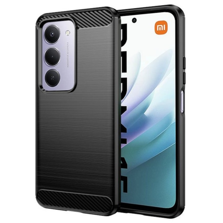 Husa Spate Upzz® Carbon Pro, Compatibila Cu Xiaomi Redmi 15 4G / 5G, Protectie Perfecta, Silicon, Negru