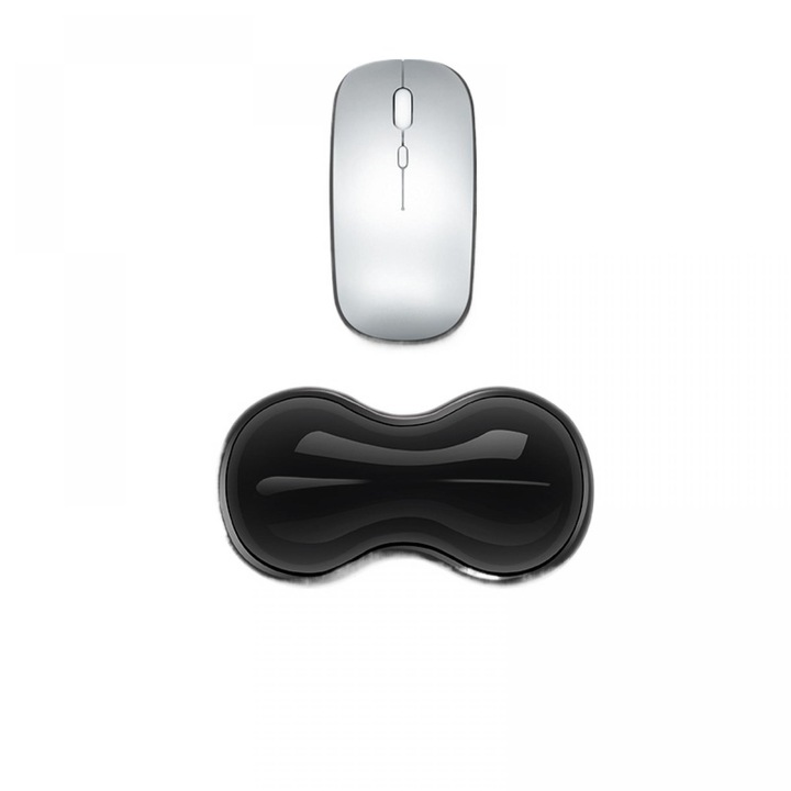 Suport Ergonomic Incheietura, Moale Si Antialunecare, Accesoriu Birou Pentru Mouse，Negru