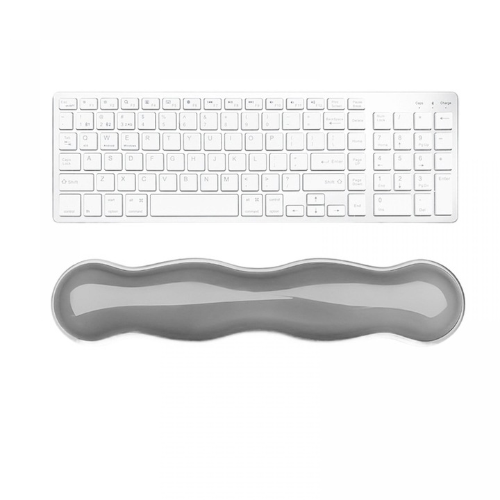 Suport Ergonomic Incheietura, Moale Si Antialunecare, Accesoriu Birou Pentru Tastatura, Gri