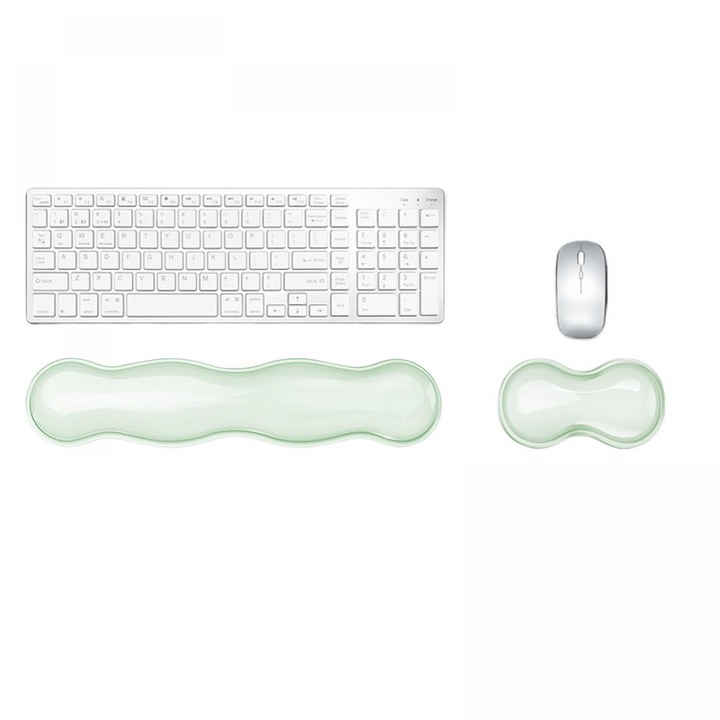 Suport Ergonomic Incheietura, Moale Si Antialunecare, Accesoriu Birou Pentru Tastatura Si Mouse, Verde