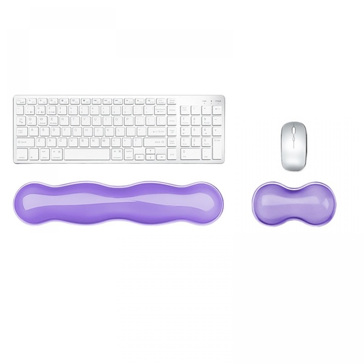 Suport Ergonomic Incheietura, Moale Si Antialunecare, Accesoriu Birou Pentru Tastatura Si Mouse, Violet