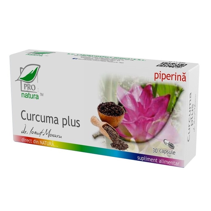 Supliment nutritional Curcuma Plus Pronatura, 30cps, antioxidant, suport imunitar
