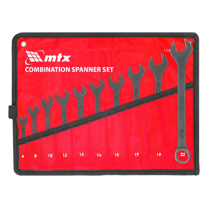 Set chei combinate MTX, 6 - 22 mm, 10 bucati, CrV, fosfatate