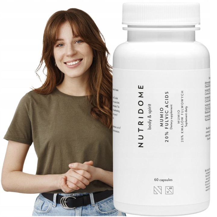 Supliment Alimentar, Nutridome, Mumio cu 20% Acizi Fulvici si Piperina, Sustine Imunitatea, Energia, Oasele si Articulatiile, Antioxidant Natural, 60 Capsule