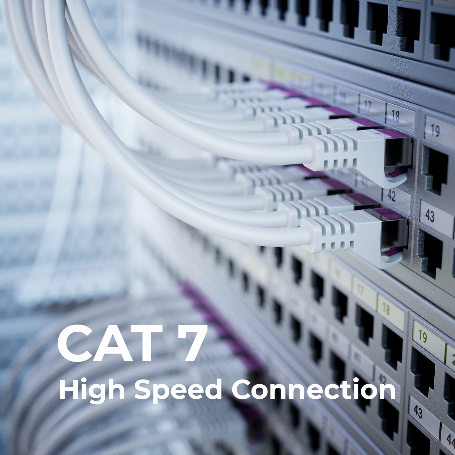 Set 10 Cabluri de Retea Cat7, 1m, 10 Gigabit, SFTP, Alb - eMAG.ro