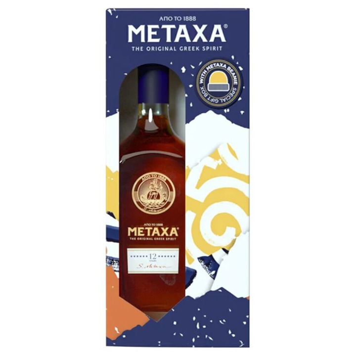 Brandy Metaxa 12* + Caciula de iarna, 40%, 0.7L