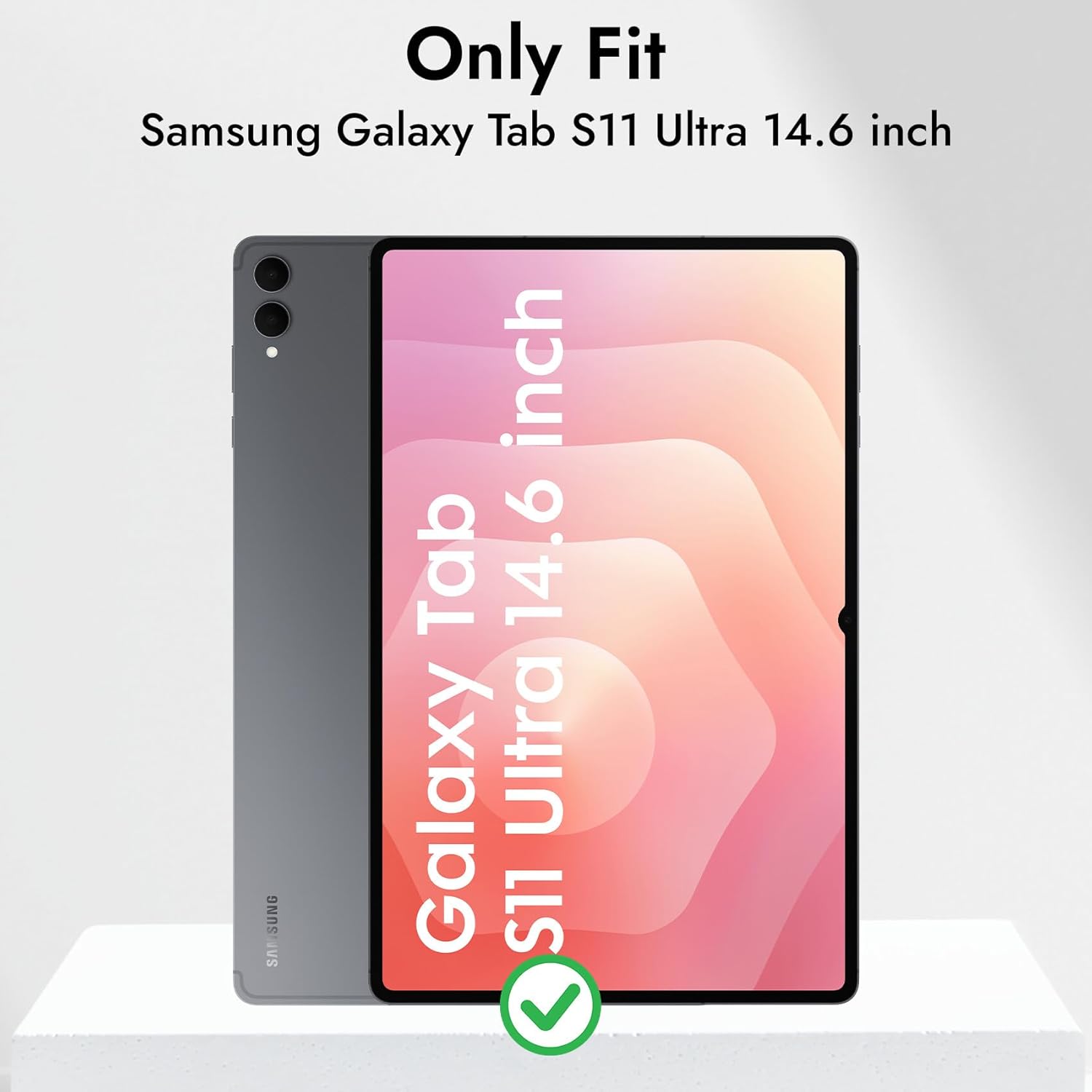 Husa pentru Samsung Galaxy Tab S11 Ultra Soft Shell Light & Slim cu functie wake-up/sleep si compartiment pentru stylus, tip stand - albastru inchis
