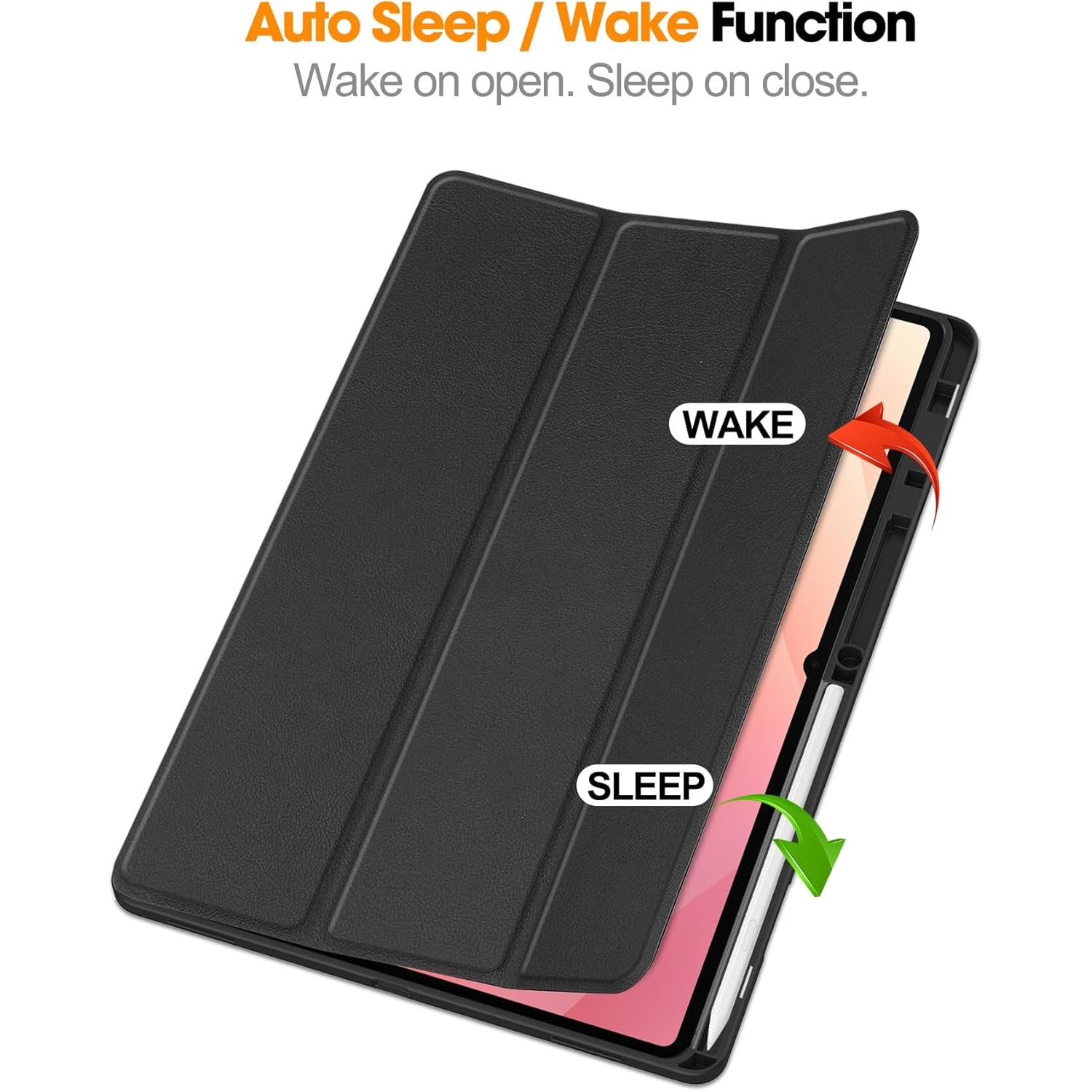 Husa pentru Samsung Galaxy Tab S11 Ultra Soft Shell Light & Slim cu functie wake-up/sleep si compartiment pentru stylus, tip stand - albastru inchis