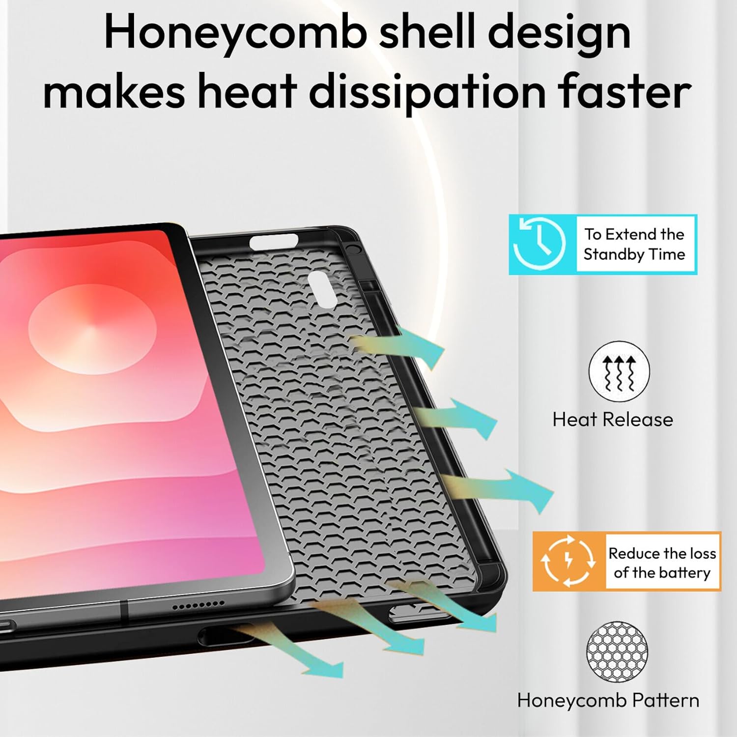 Husa pentru Samsung Galaxy Tab S11 Ultra Soft Shell Light & Slim cu functie wake-up/sleep si compartiment pentru stylus, tip stand - albastru inchis