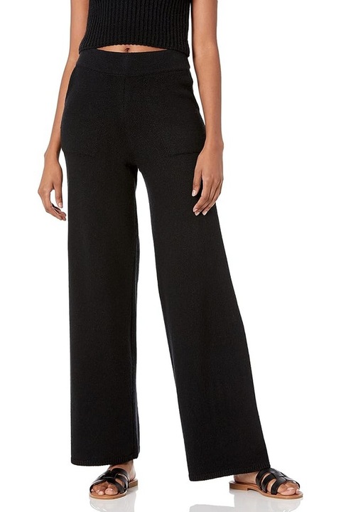 Pantaloni largi The Drop Cynthia, negruwqfwqd, Negru