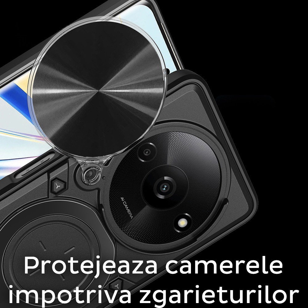 Husa pentru Honor Magic 8 Lite, DaDen CamGuard Pro Kickstand, Slider Camera, Antisoc, Protectie Superioara, Albastru
