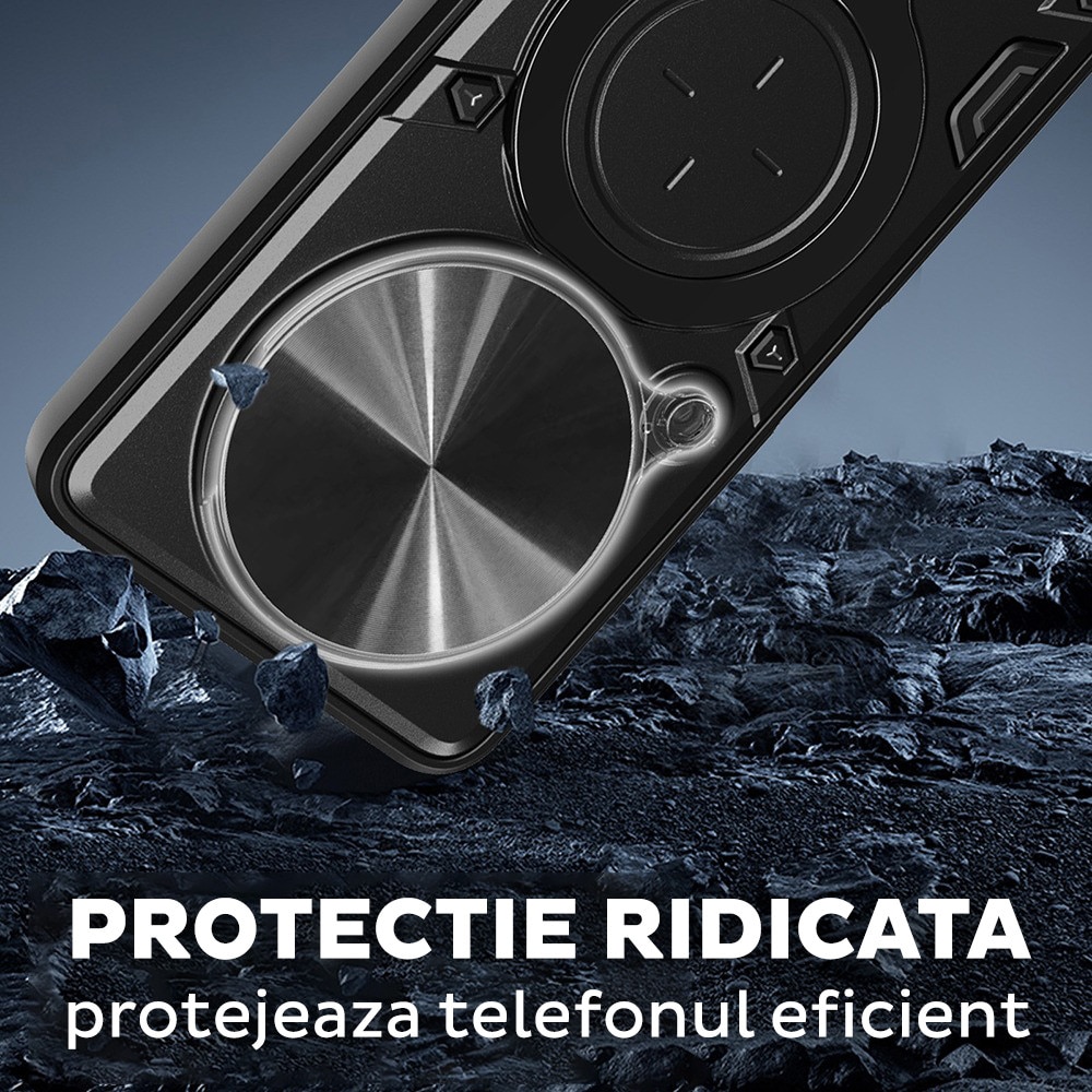 Husa pentru Honor Magic 8 Lite, DaDen CamGuard Pro Kickstand, Slider Camera, Antisoc, Protectie Superioara, Albastru
