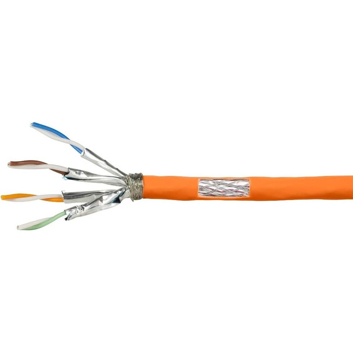 Cablu rețea LogiLink CPV0058 CAT 7 S/FTP 25m portocaliu, jachetă LSZH, diametru 7.5mm