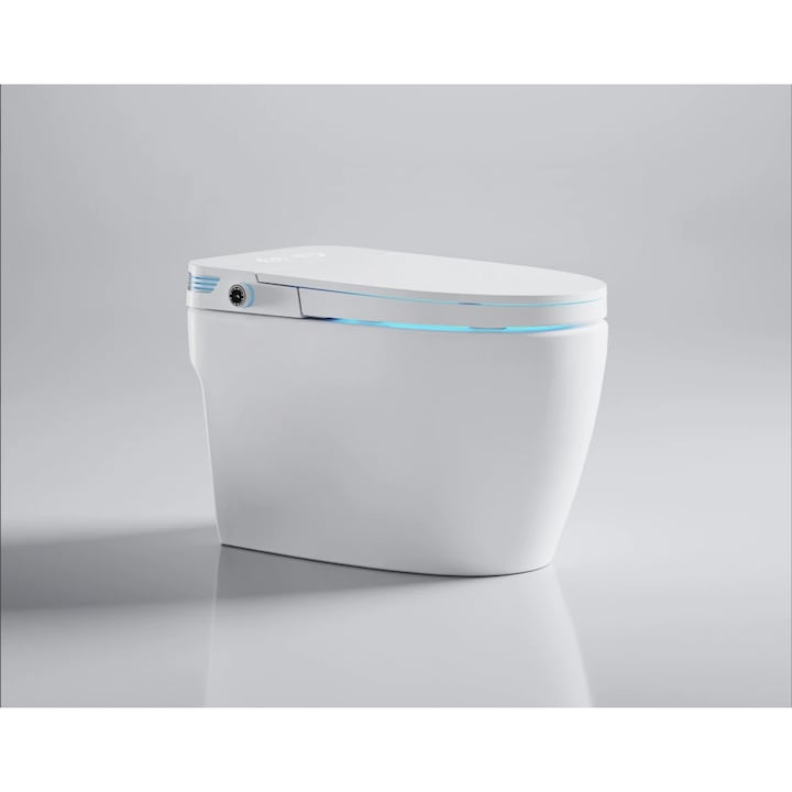 Vas de Toaletă Inteligent MOBATELIER® cu Bideu Integrat, Afisaj LED, Telecomandă și Sterilizare UV, Funcții Smart de Confort și Igienă, Alb