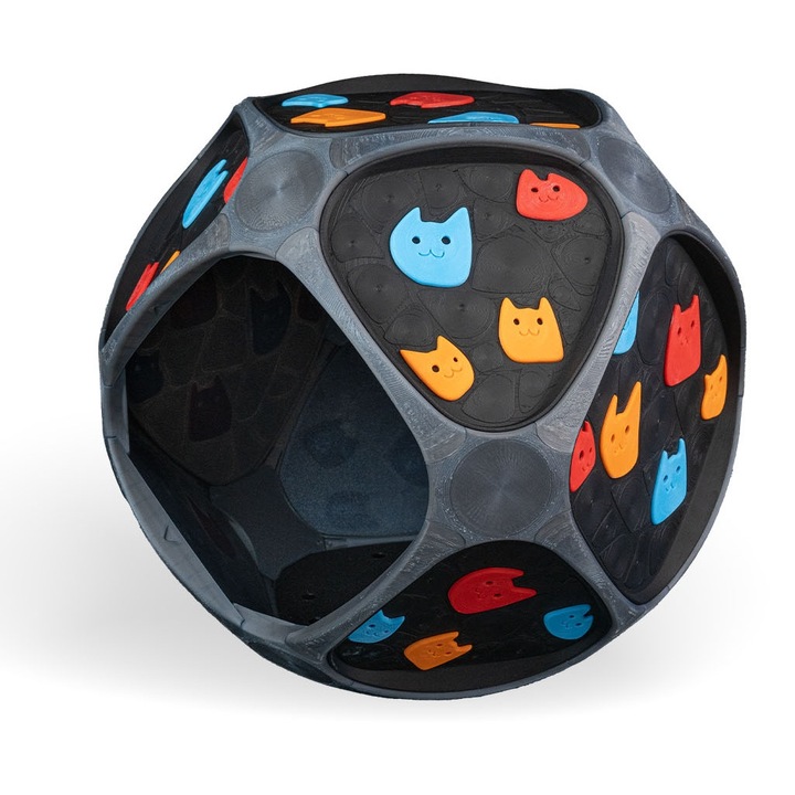 Kitty Pattern Къща за котки и малки кучета, легло, място за сън, удобен вътрешен подслон, 3D принтирана, 40×40×40 см