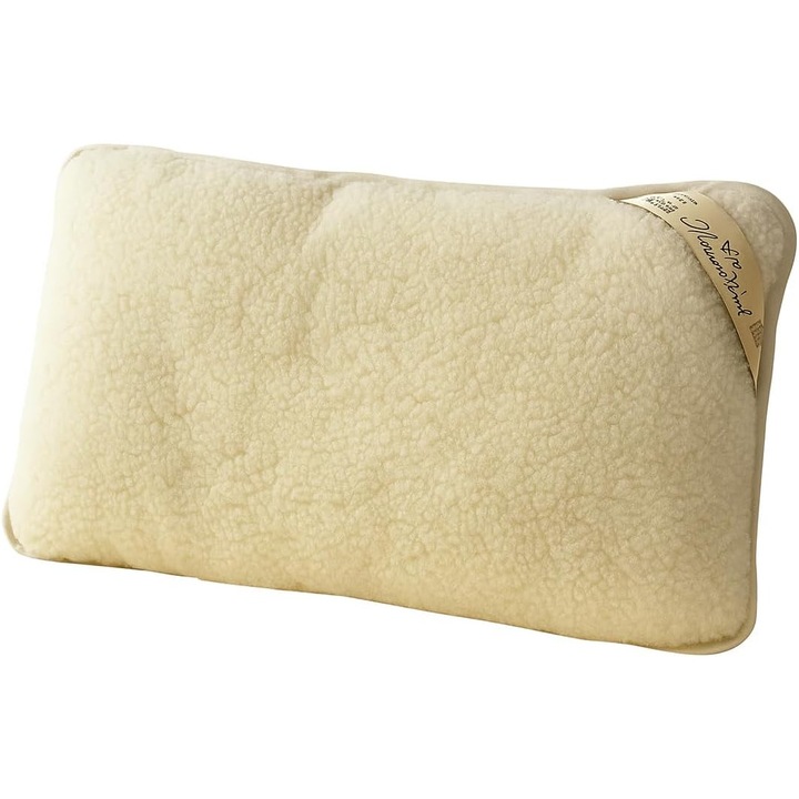 Perna din Lana Merinos, Merino Wool, 40x80cm, 900g, husa din Bumbac Natural