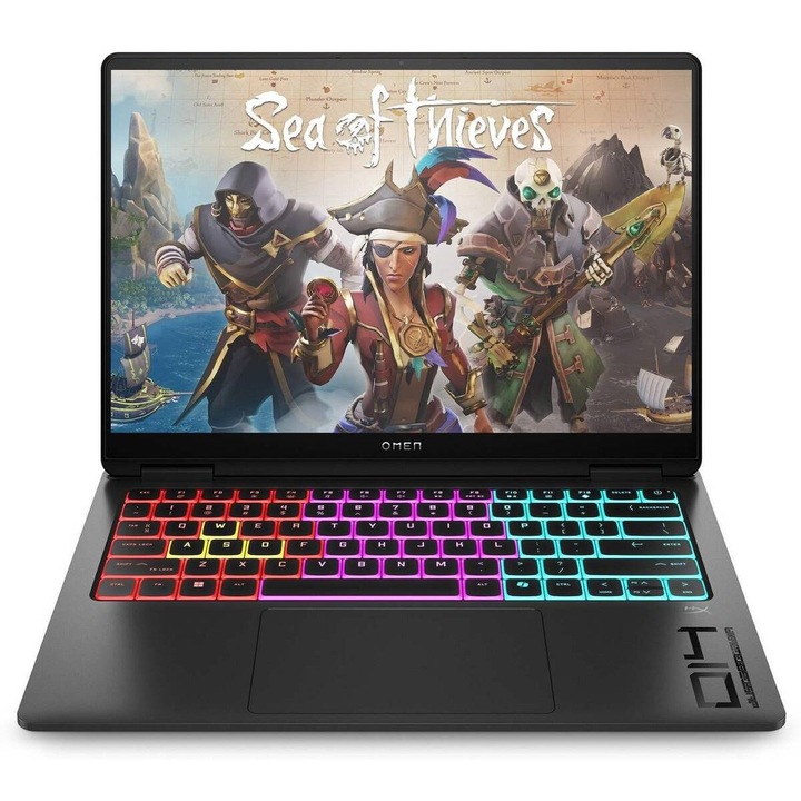 Laptop HP Omen Transcend 14-fb1217nw Ultra 7 255H 14inch 3K OLED 120Hz 32GB 1TB Windows 11 Home RTX5060 Negru