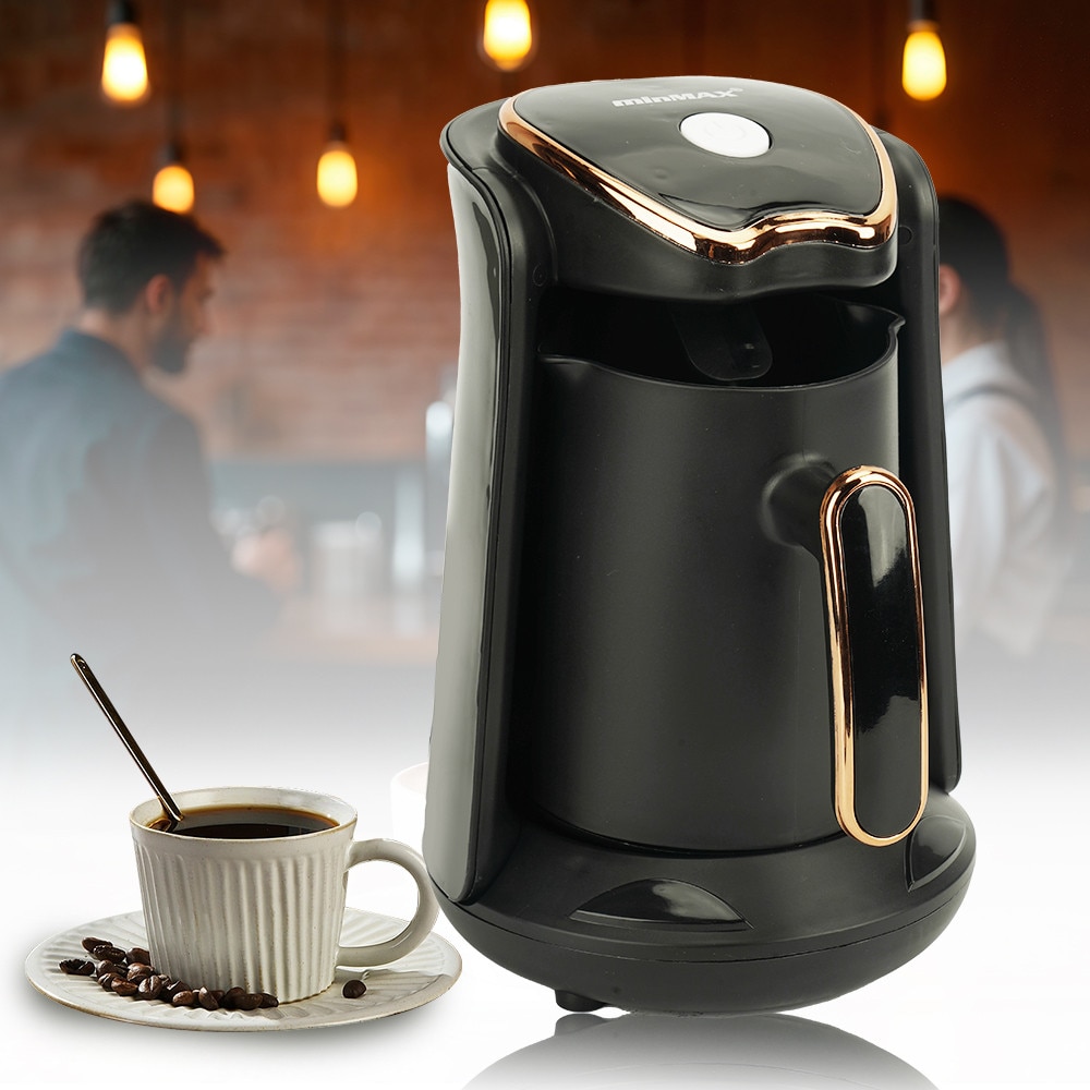 Cafetiere electrica 300ml 600W neagra, set de preparare cafea turceasca