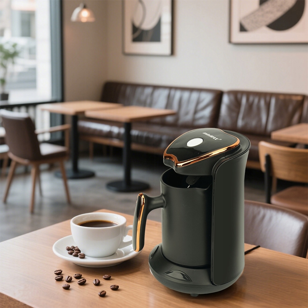 Cafetiere electrica 300ml 600W neagra, set de preparare cafea turceasca