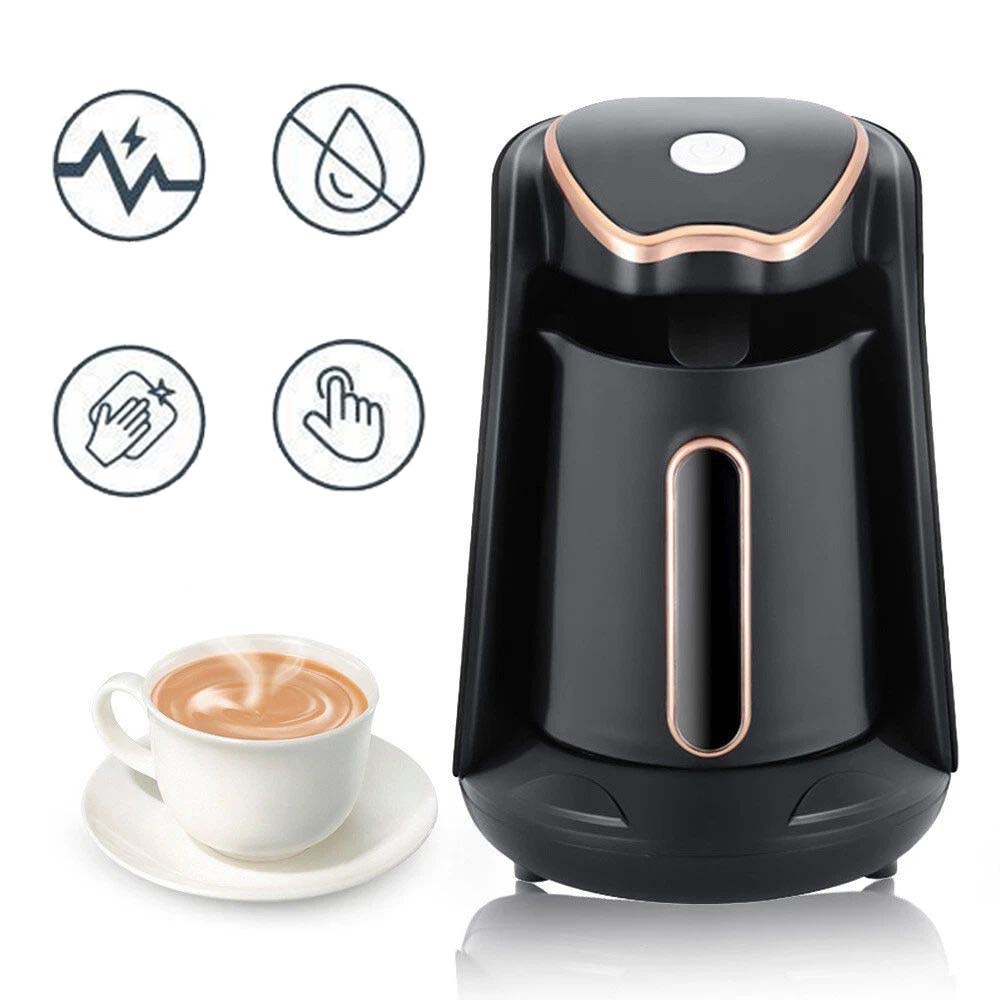 Cafetiere electrica 300ml 600W neagra, set de preparare cafea turceasca