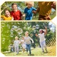 Фотоапарат за моментни снимки LEWER®️ 2.0 + 13 ролки хартия + фотоалбум, преносим, 48MP камера, Bluetooth, приложение Fun Print, термопринтер, включени игри, син