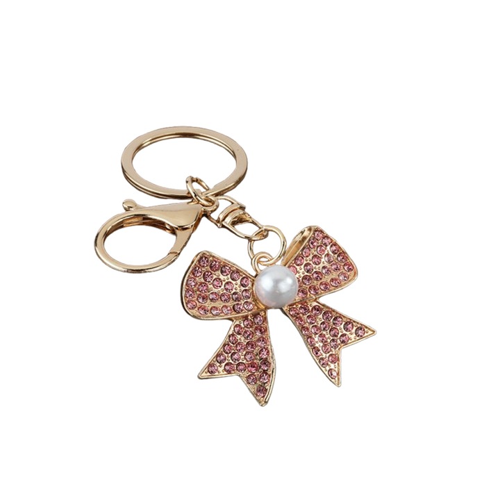 Autós kulcstartó, masni, ötvözet kristályokkal, fekete