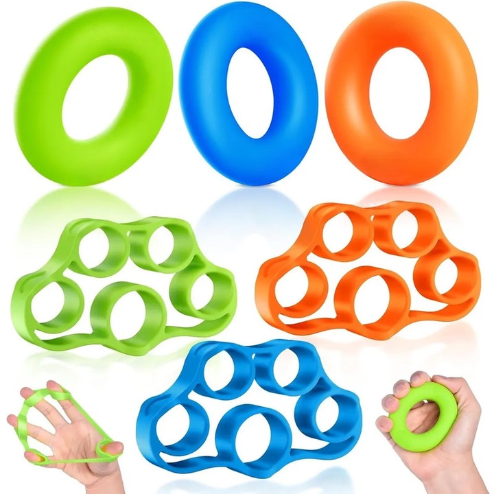 Set 6 buc intaritoare de prindere, Daily Trust, Antrenament pentru forta degetelor, Antrenament pentru recuperarea degetelor