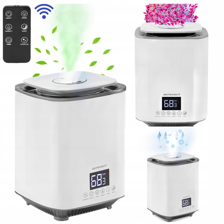 Ruhhy ultrahangos párásító, 3 az 1-ben funkció, 3.1 literes kapacitás, távirányító, modern design