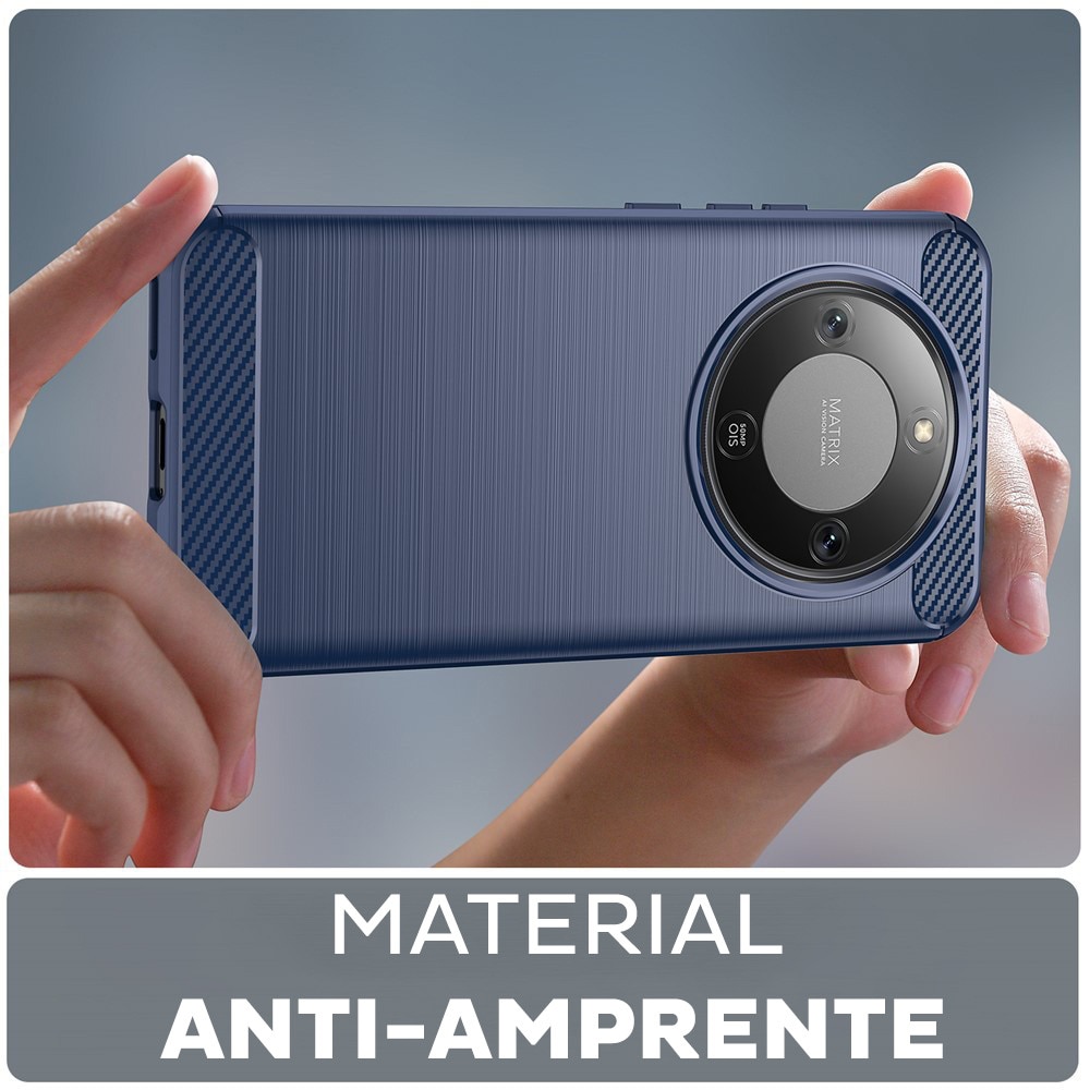 Husa pentru Honor Magic 8 Lite Daden Carbon Flexibila Antisoc, Hybrid Antisoc, Albastru