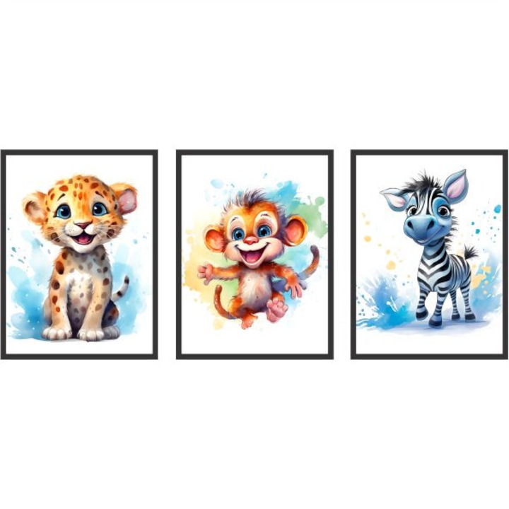 Set 3 stickere perete autocolant jungla, 30x40cm