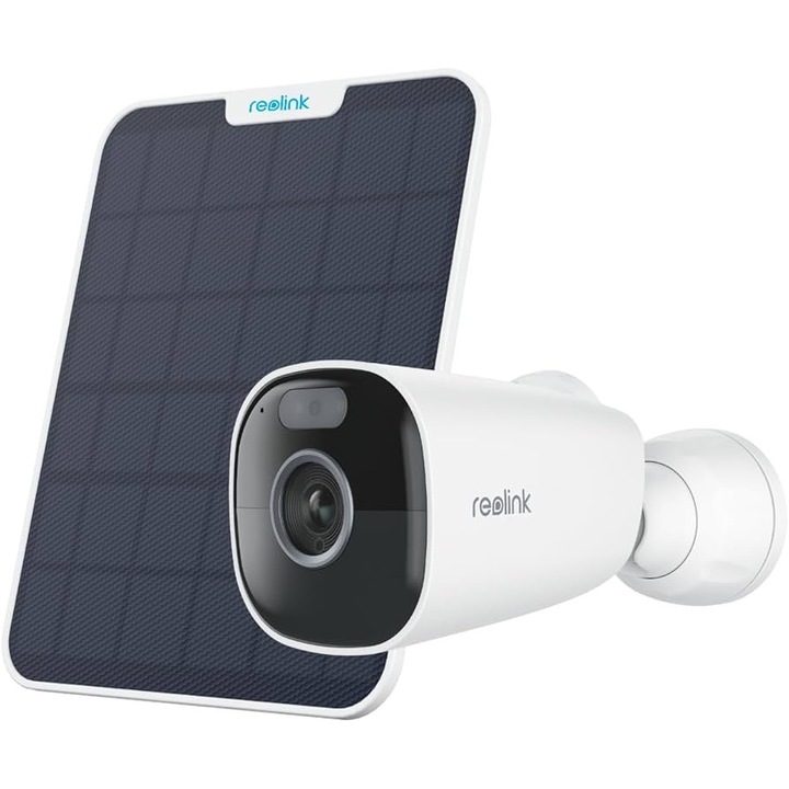 Безжична камера за наблюдение Reolink, 4K, нощно виждане, двупосочна комуникация, бяла