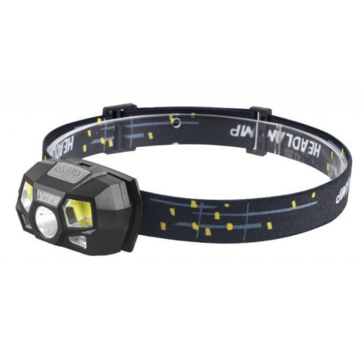 Челен фенер WTO, водоустойчив, сензор за движение, черен, 38x63x43mm