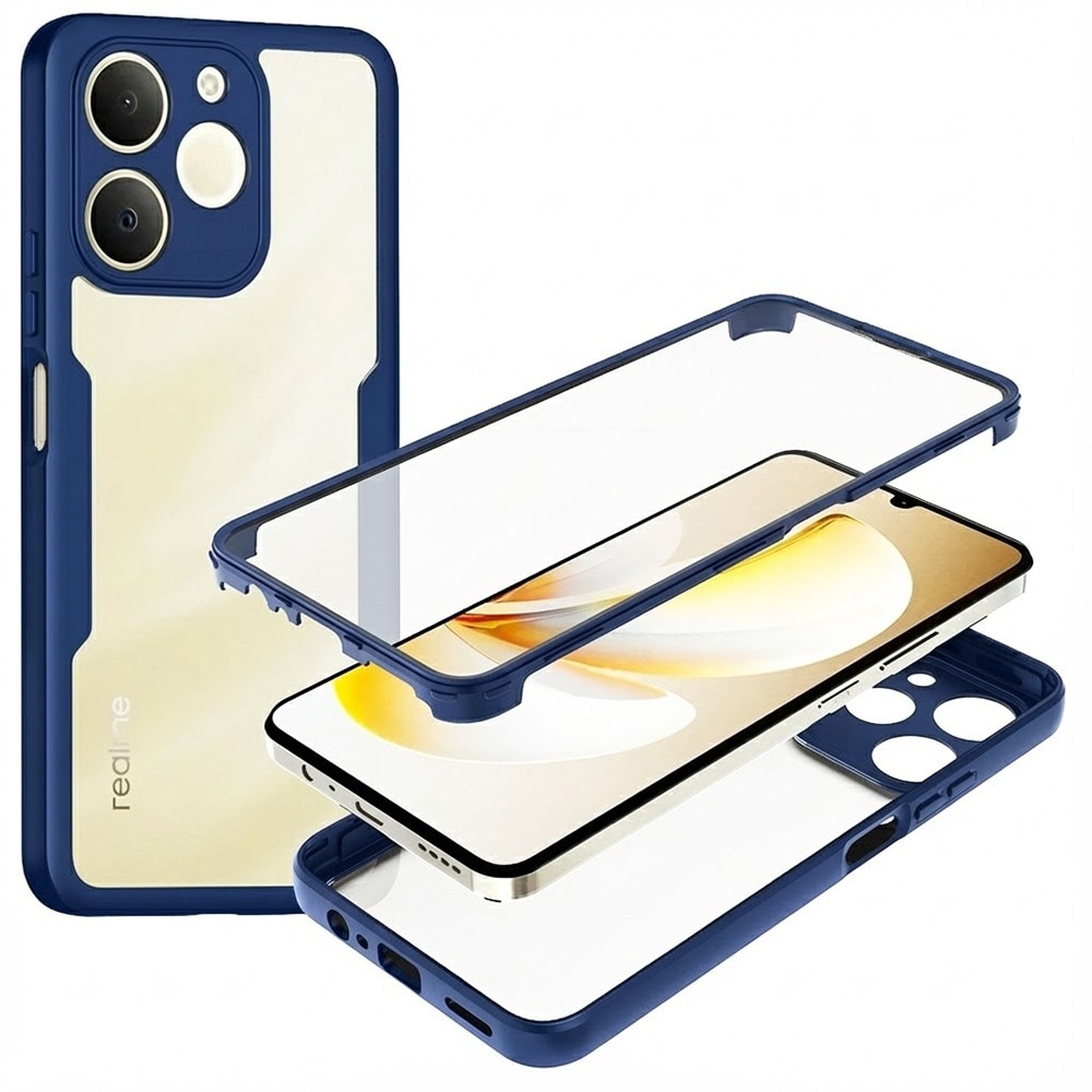 Husa pentru Realme Note 70T + Folie - Techsuit ColorVerse 360 Series - Blue