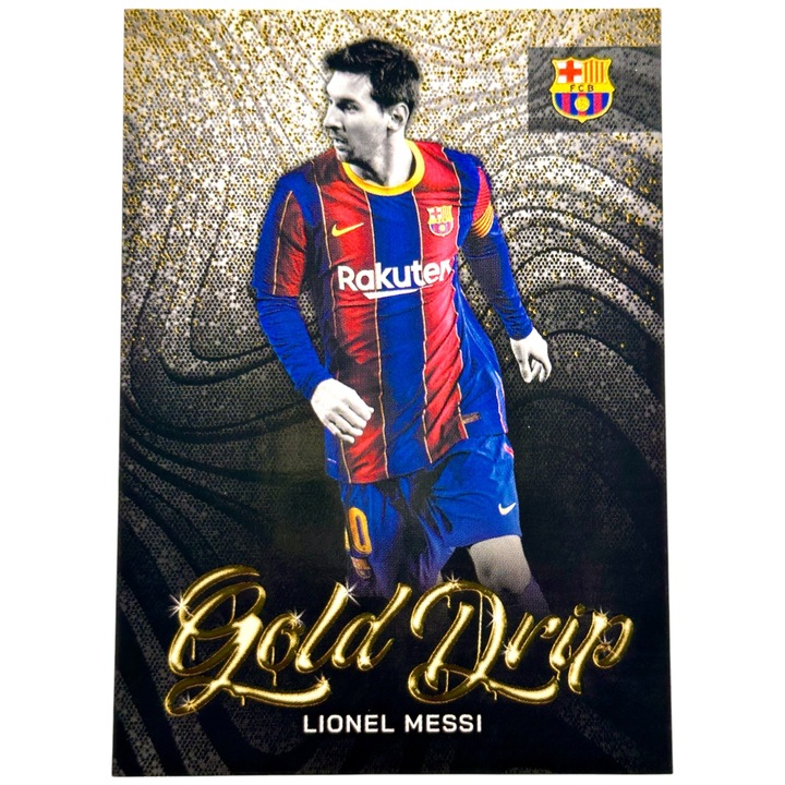 Card de fotbal Topps Lionel Messi 2024 Topps FC Barcelona Team Set - Gold Drip - #50 Barcelona