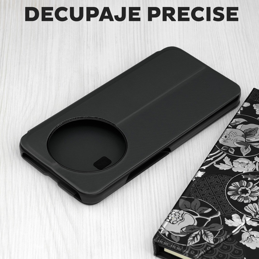 Husa pentru Honor Magic 8 Lite Tip Carte, S-View, Functie de Stand, Calitate Premium, Antisoc, Protectie Sporita, Negru
