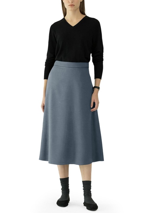 Миди пола, клош, синя, памук, L INTL