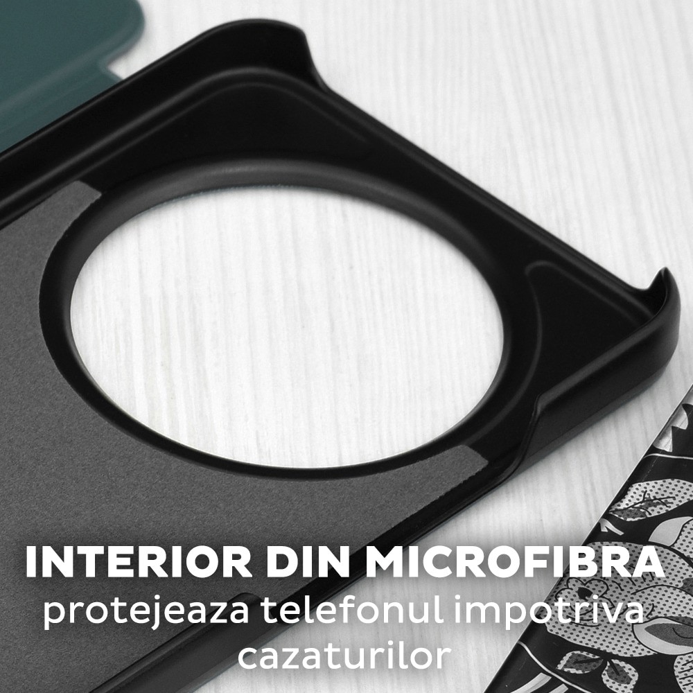 Husa pentru Honor Magic 8 Lite Tip Carte, S-View, Functie de Stand, Calitate Premium, Antisoc, Protectie Sporita, Verde