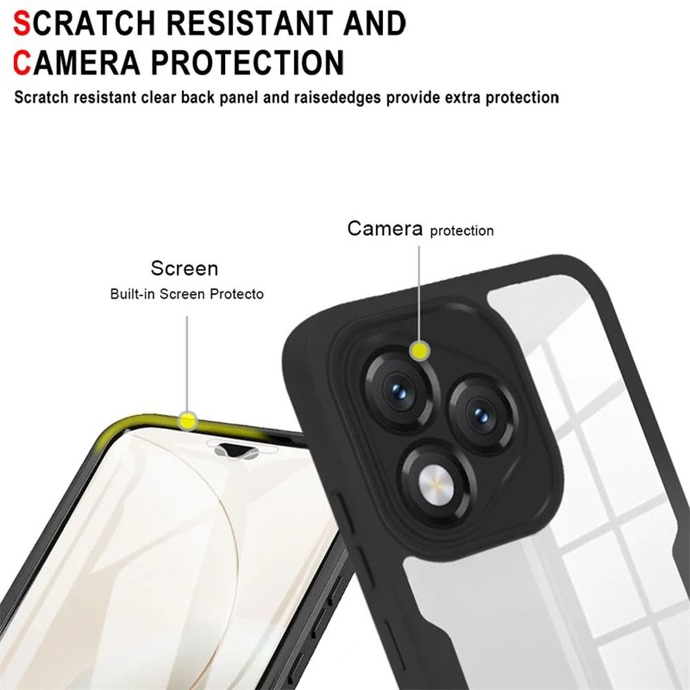 Set 360: Husa cu folie integrata pentru Honor X5c Plus Protectie 360 fata / spate - negru